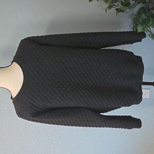 CNQR Knitwear Mens Quilted Sweatshirt In Black sz Large Streetwear Sportwear